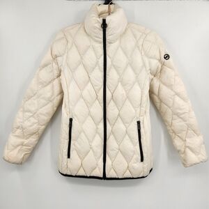 Michael Michael Kors Quilted Nylon Packable Down Jacket Womens Size XS Cream